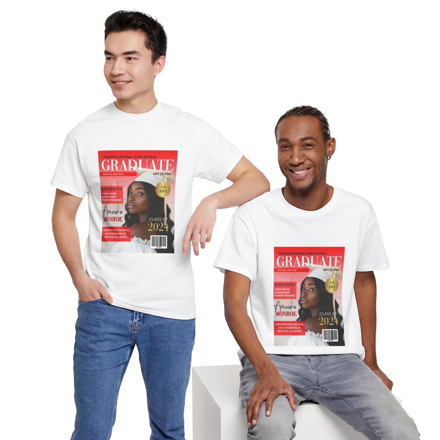 Graduate Magazine Cover Custom Unisex Tee