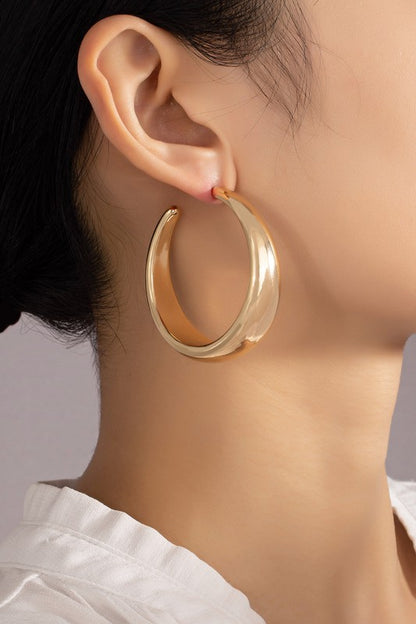 Large hollow puffy hoof earrings