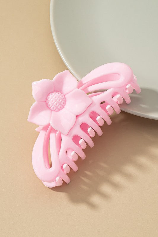 Large hair Claw clip with flower handle