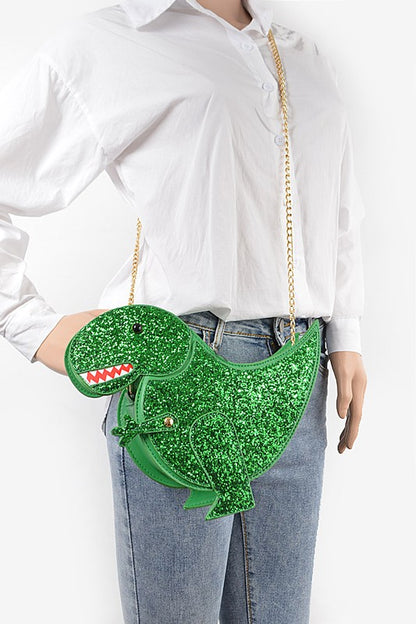 Glitter Dinosaur Iconic Swing Bag