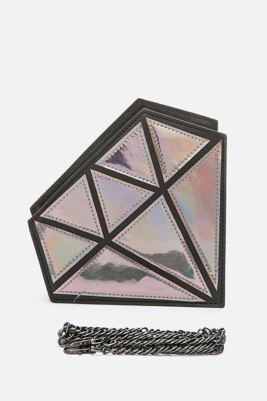 2 Tone Holographic Iconic Diamond Clutch Bag - Felicia Janell Collection