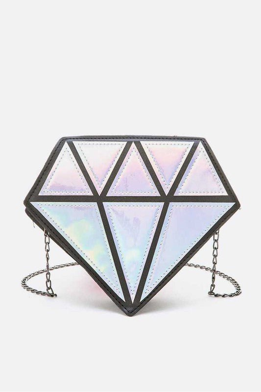 2 Tone Holographic Iconic Diamond Clutch Bag - Felicia Janell Collection