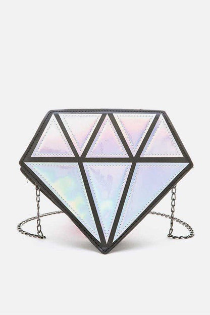 2 Tone Holographic Iconic Diamond Clutch Bag - Felicia Janell Collection