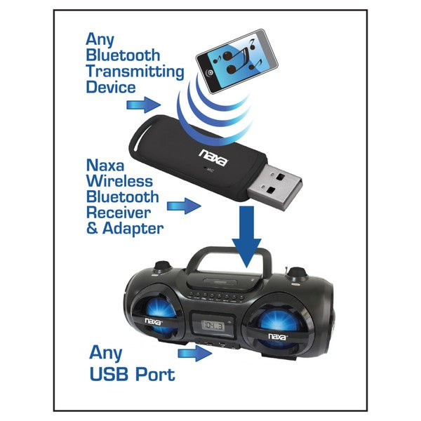 Naxa Wireless Audio Adapter w BT for USB Connector