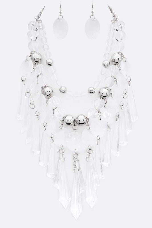 Layered Chandelier Statement Necklace Set