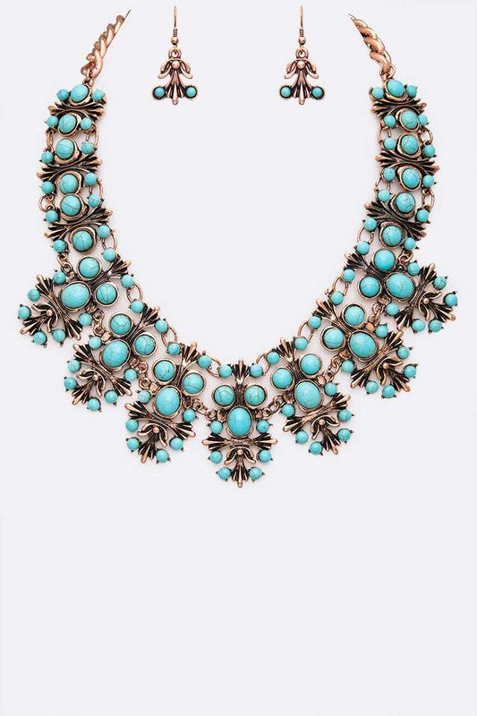 Western Statement Turquoise Necklace Set