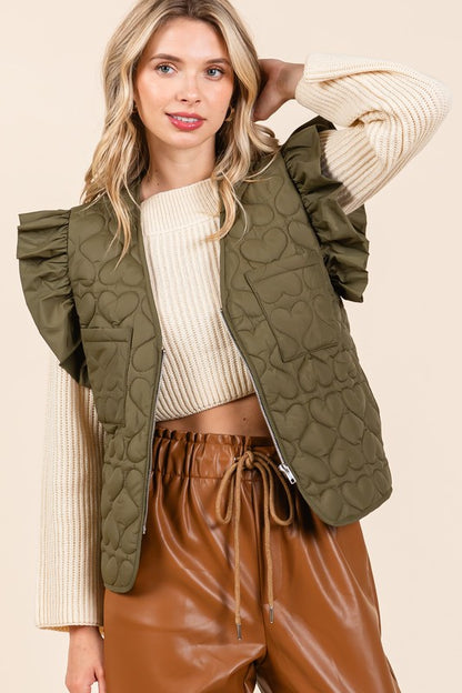 Lightweight Heart Quilted Puffer Vest