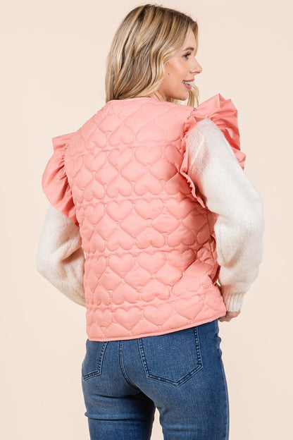 Lightweight Heart Quilted Puffer Vest