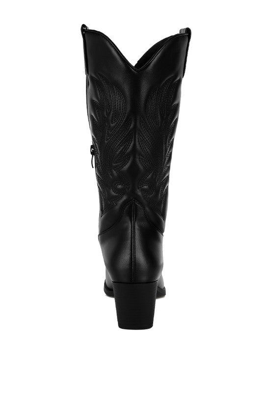 Saguaro Faux Leather Long Cowboy Boots