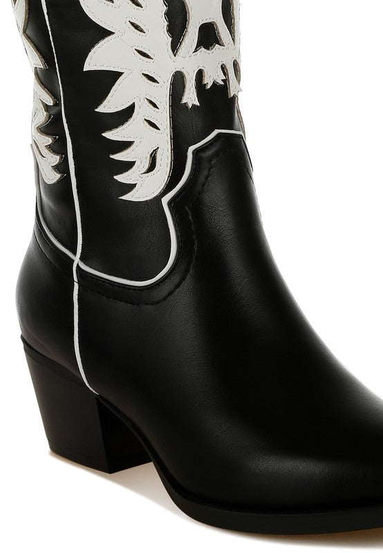 Thistle Winged Patchwork Cowboy Boots