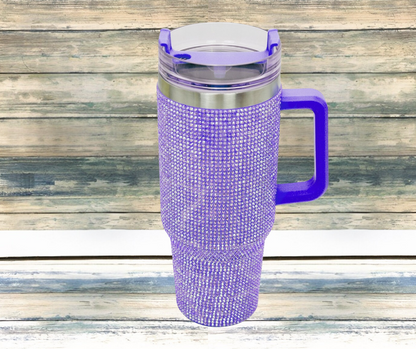 RHINESTONE STAINLESS STEEL QUENCHER 40OZ