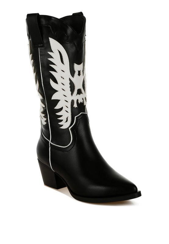 Thistle Winged Patchwork Cowboy Boots