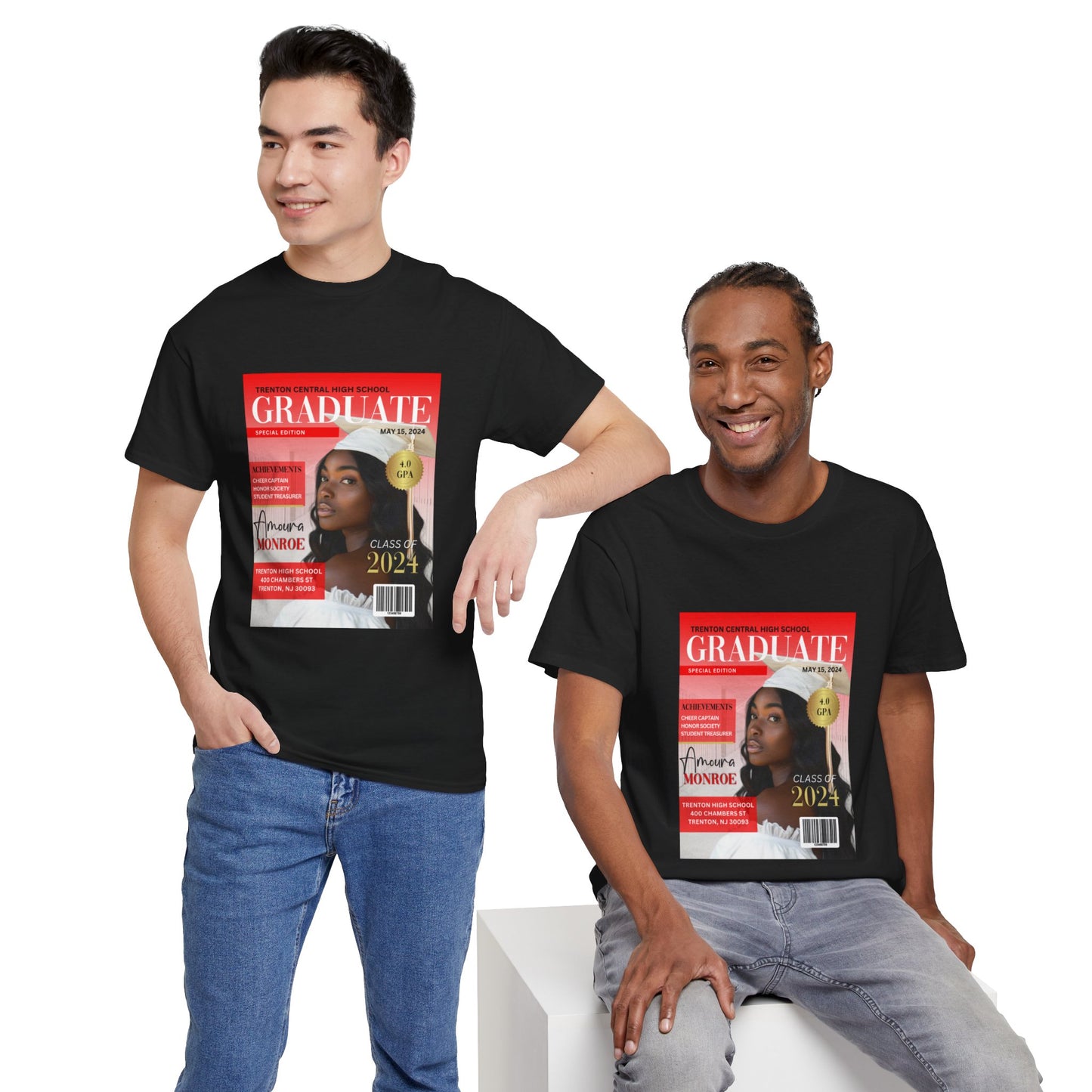 Graduate Magazine Cover Custom Unisex Tee