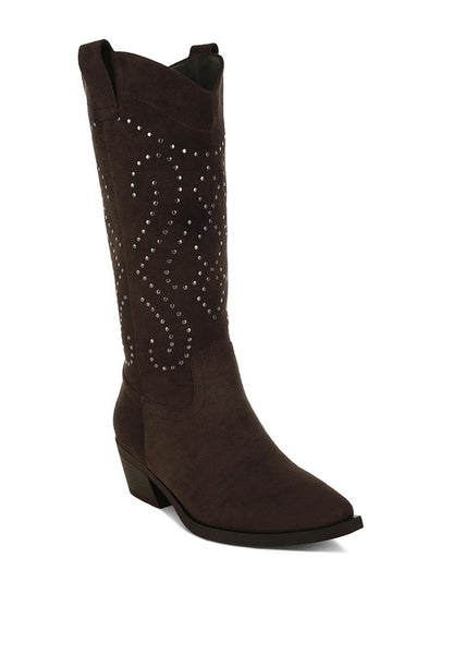 Lariat Studs Embellished Cowboy Boots