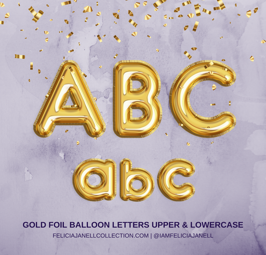 GOLD FOIL BALLOON LETTERS UPPER & LOWERCASE!