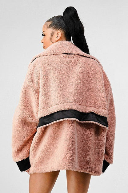 ATHINA OVERSIZED SHERPA WITH CONTRAST JACKET - Felicia Janell Collection