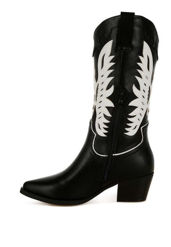 Thistle Winged Patchwork Cowboy Boots