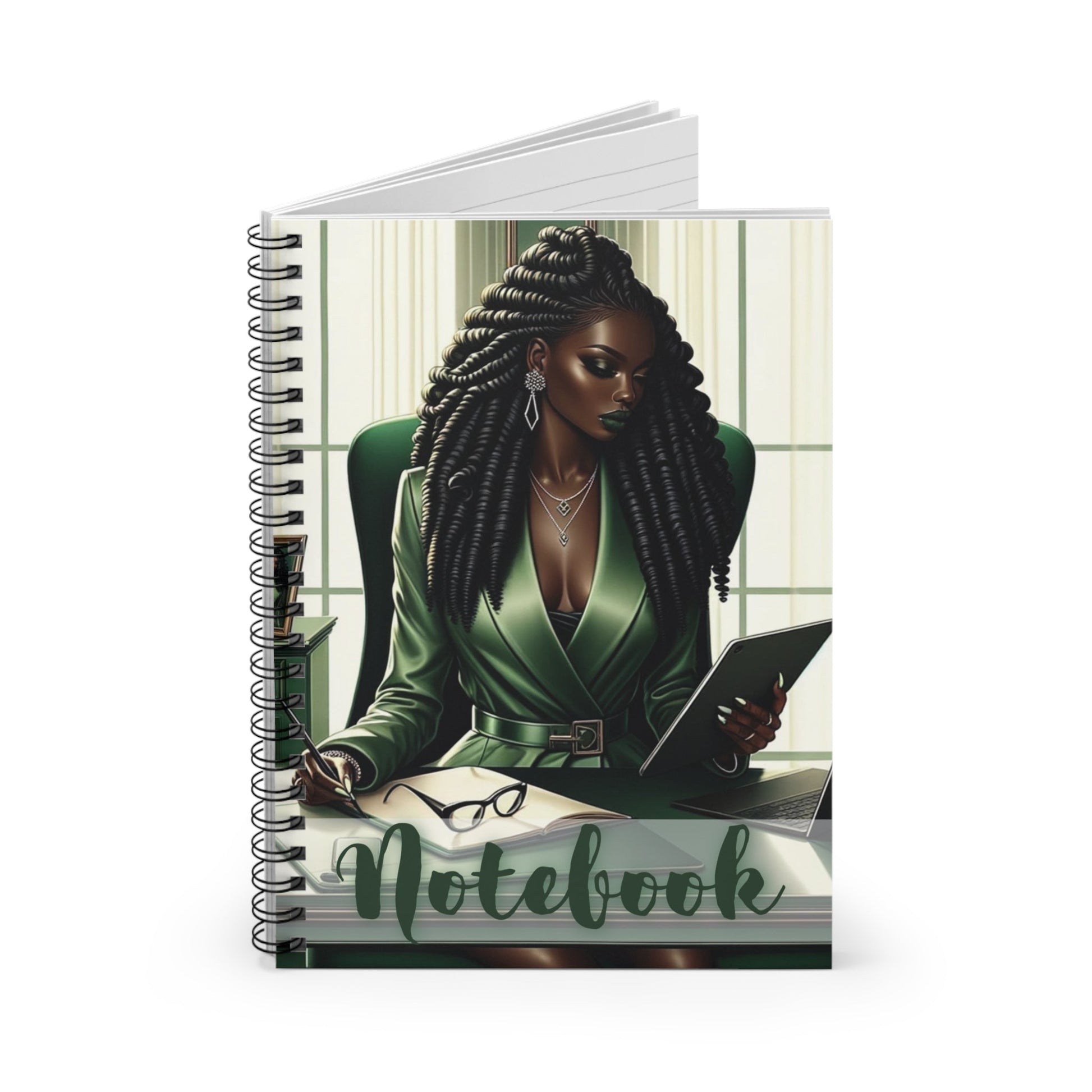 Boss Green Spiral Notebook - Ruled Line - Felicia Janell Collection