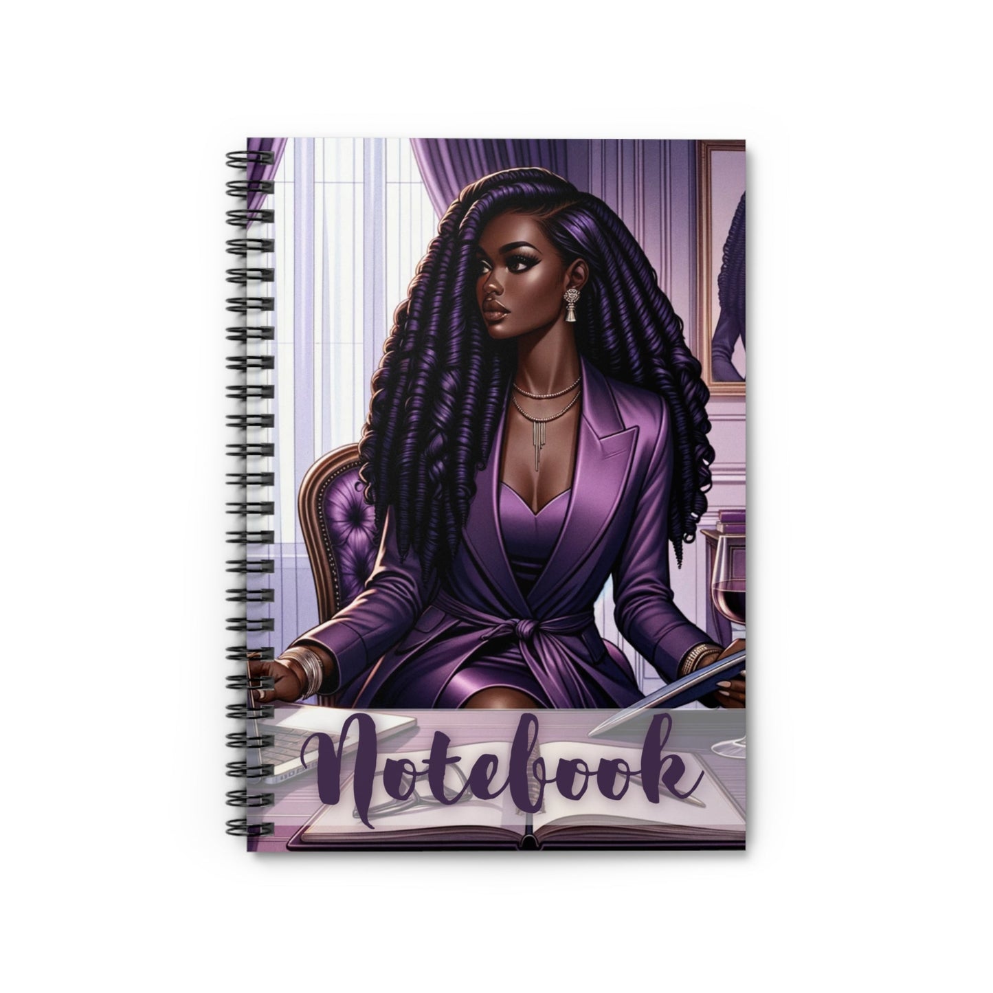 Boss Purple Spiral Notebook - Ruled Line - Felicia Janell Collection