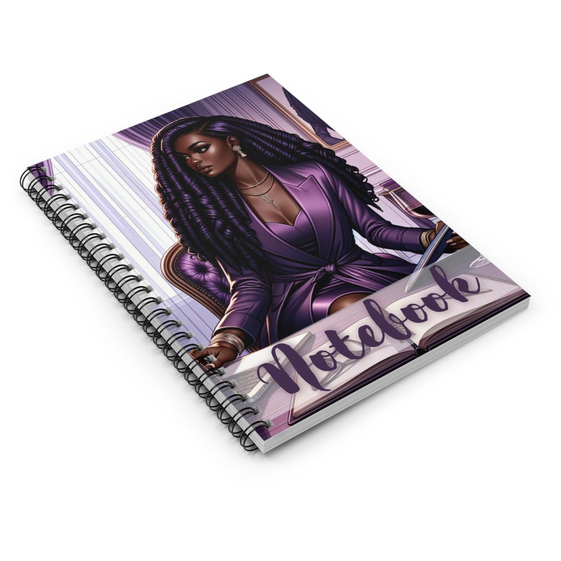 Boss Purple Spiral Notebook - Ruled Line - Felicia Janell Collection