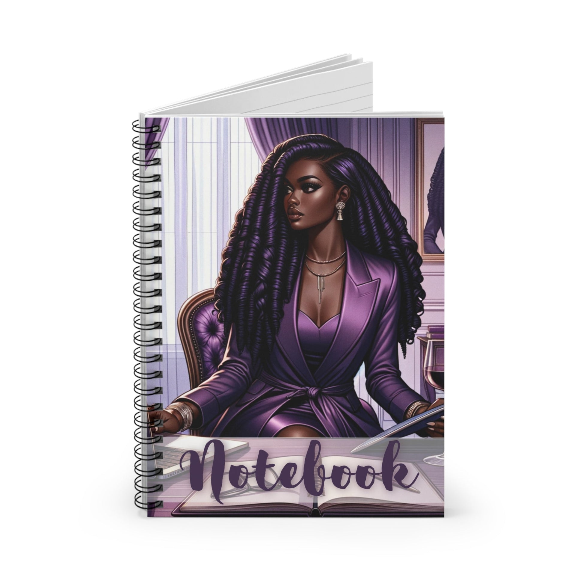 Boss Purple Spiral Notebook - Ruled Line - Felicia Janell Collection