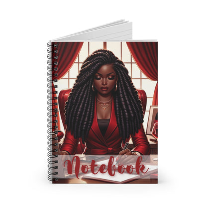 Boss Red Spiral Notebook - Ruled Line - Felicia Janell Collection