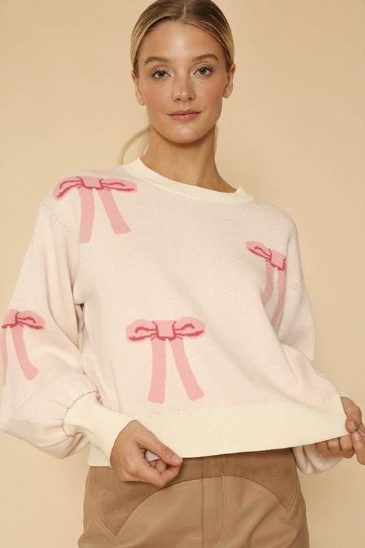 Bow knit sweater - Felicia Janell Collection