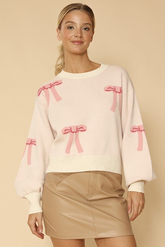 Bow knit sweater - Felicia Janell Collection