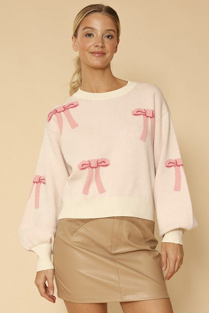 Bow knit sweater - Felicia Janell Collection