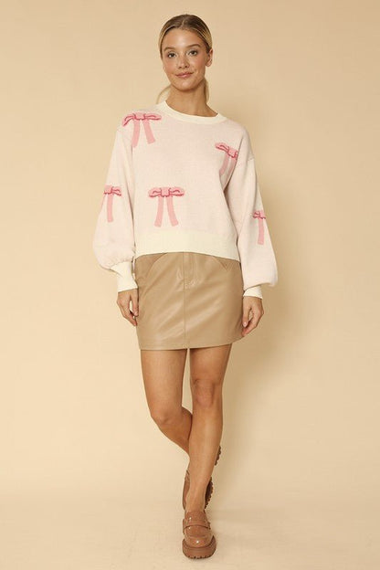 Bow knit sweater - Felicia Janell Collection