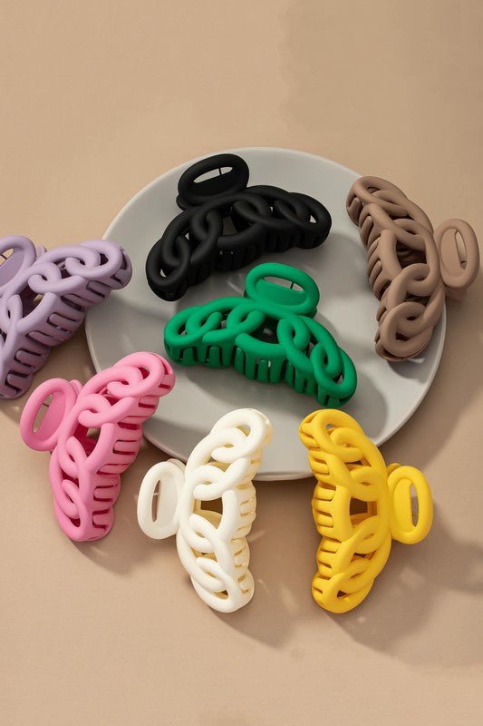 Color large hair clips with chunky linked ovals - Felicia Janell Collection