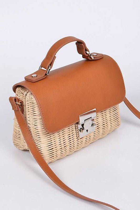 Contrast Flap Summer Straw Swing Bag - Felicia Janell Collection