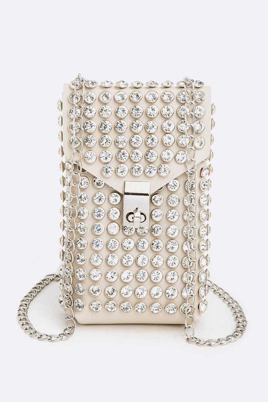 Crystal Studs Cellphone Convertible Bag - Felicia Janell Collection