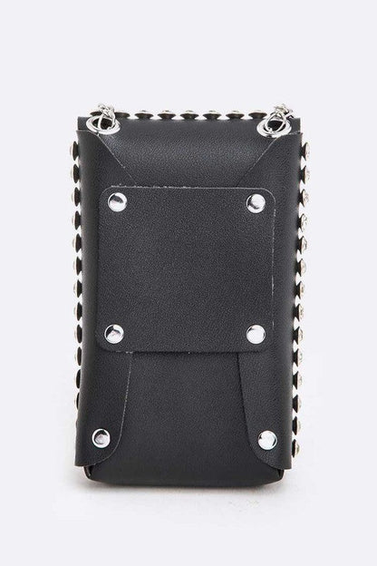 Crystal Studs Cellphone Convertible Bag - Felicia Janell Collection