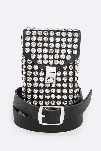 Crystal Studs Cellphone Convertible Bag - Felicia Janell Collection