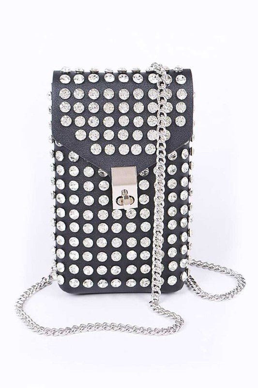 Crystal Studs Cellphone Convertible Bag - Felicia Janell Collection