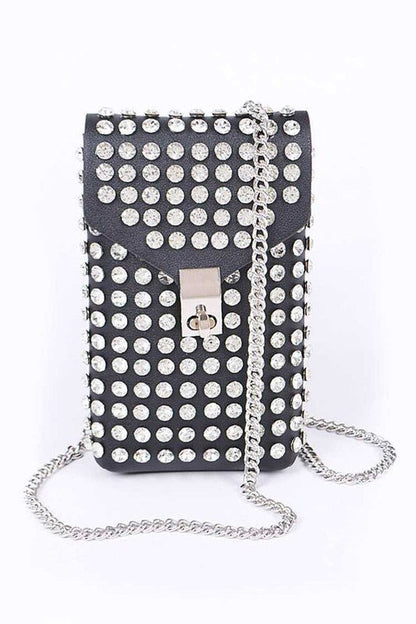 Crystal Studs Cellphone Convertible Bag - Felicia Janell Collection